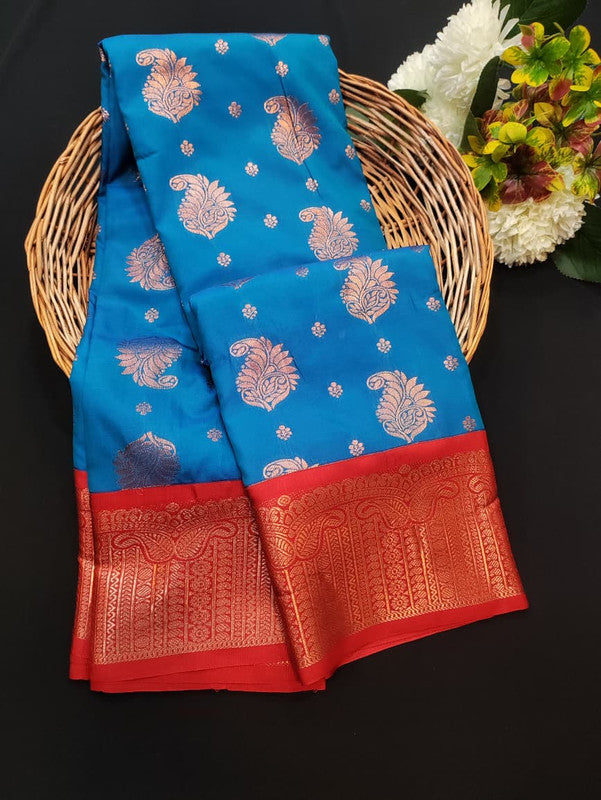 Sundari Semi Silk Saree with elegant zari work for wedding wear