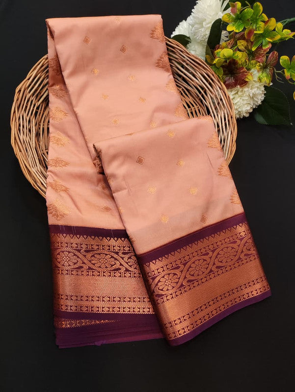 Sundari Semi Silk Saree with elegant zari work for wedding wear