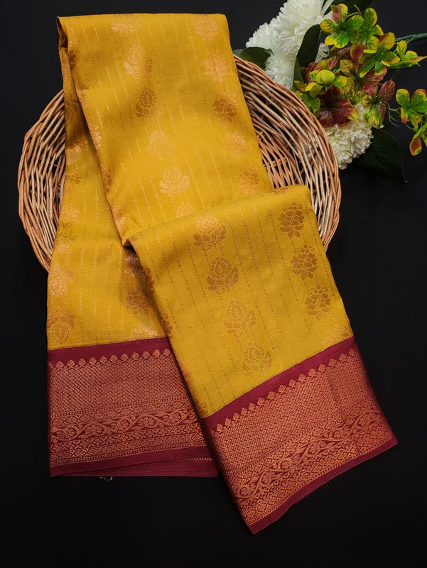Sundari Semi Silk Saree with elegant zari work for wedding wear
