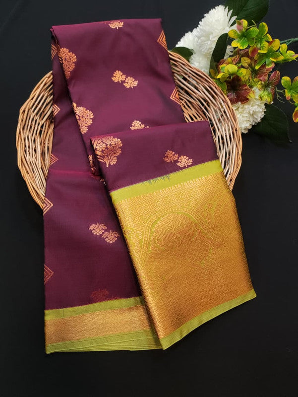 Sundari Semi Silk Saree with elegant zari work for wedding wear
