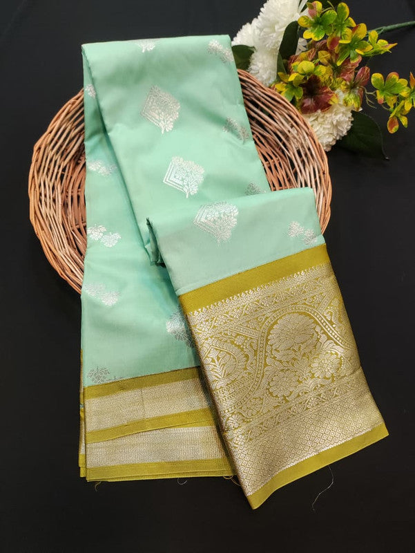Sundari Semi Silk Saree with elegant zari work for wedding wear