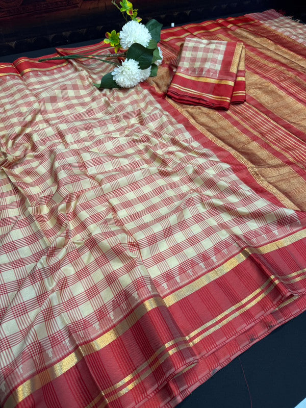 Premium Varanasi Saree in Silk Fabric with Elegant Zari Design