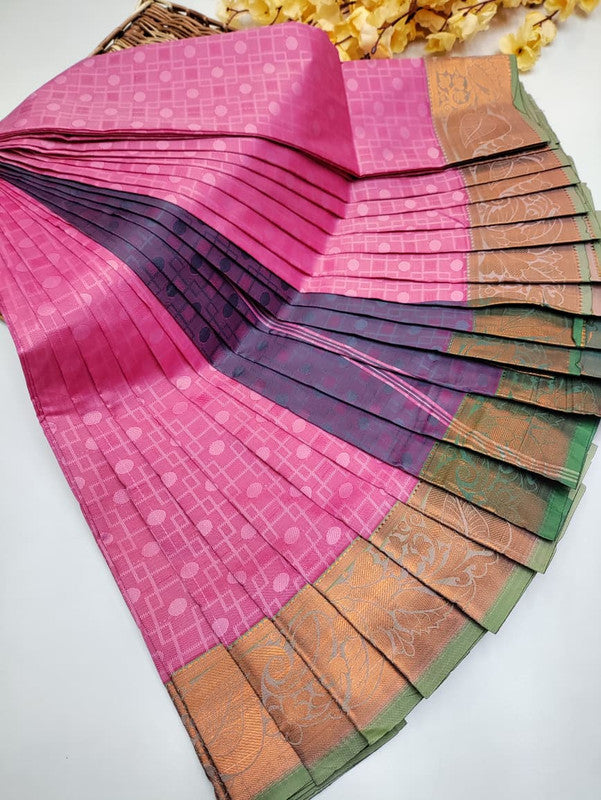 Premium Poontamil Soft Silk Saree with Jacquard Blouse for Festival Wear