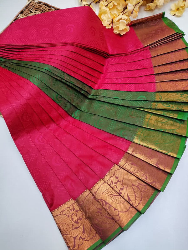 Premium Poontamil Soft Silk Saree with Jacquard Blouse for Festival Wear