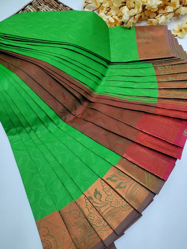 Premium Poontamil Soft Silk Saree with Jacquard Blouse for Festival Wear