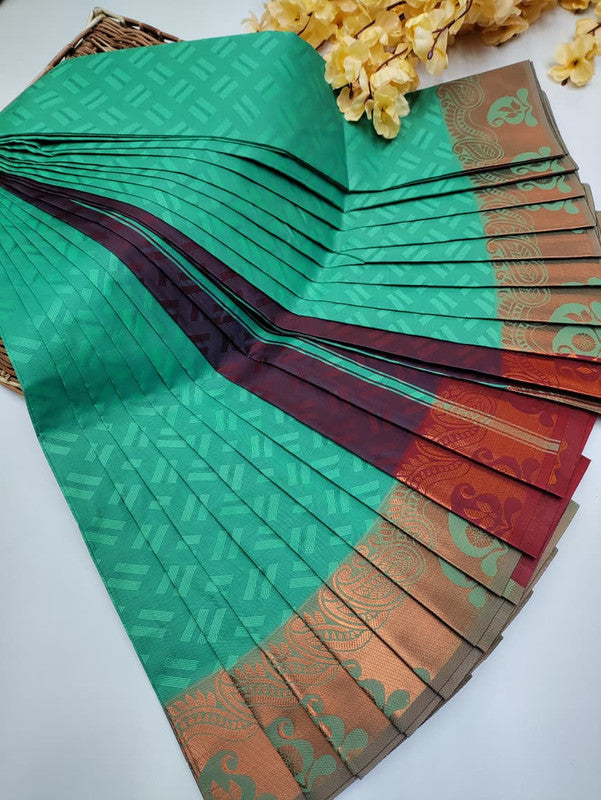 Premium Poontamil Soft Silk Saree with Jacquard Blouse for Festival Wear