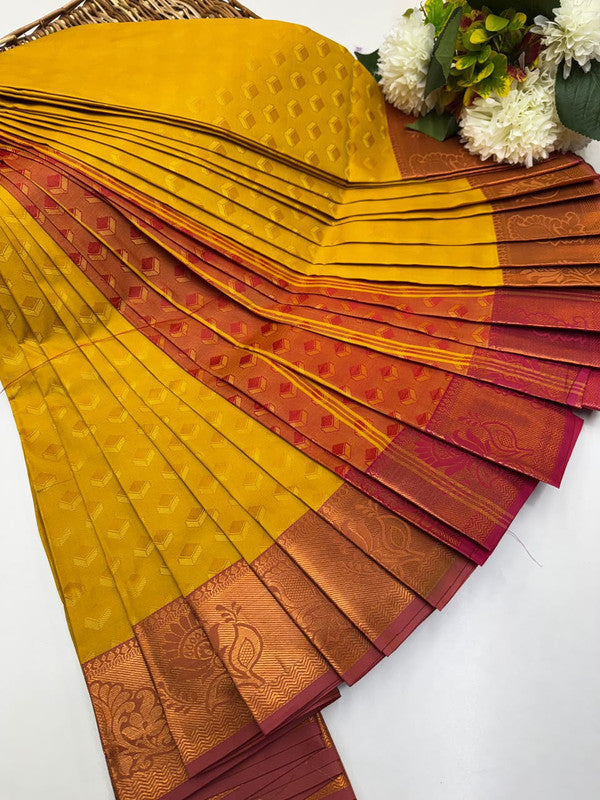 Premium Poontamil Soft Silk Saree with Jacquard Blouse for Festival Wear