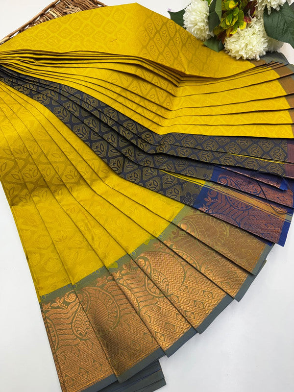 Premium Poontamil Soft Silk Saree with Jacquard Blouse for Festival Wear