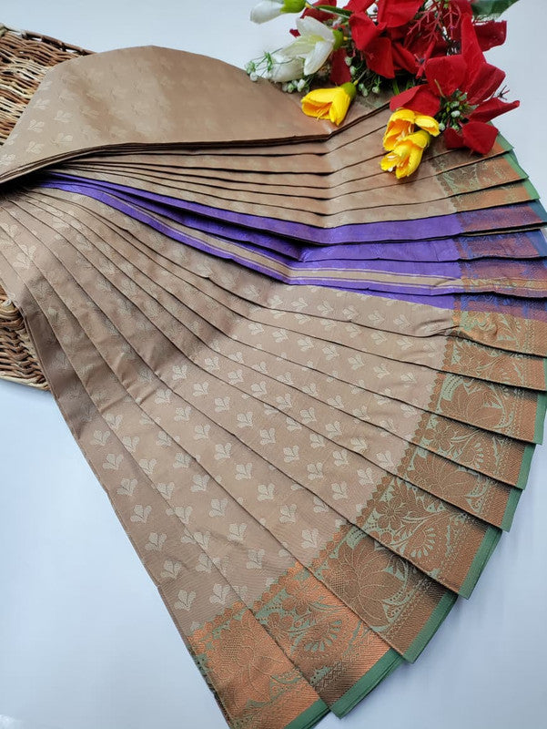 Premium Poontamil Soft Silk Saree with Jacquard Blouse for Festival Wear