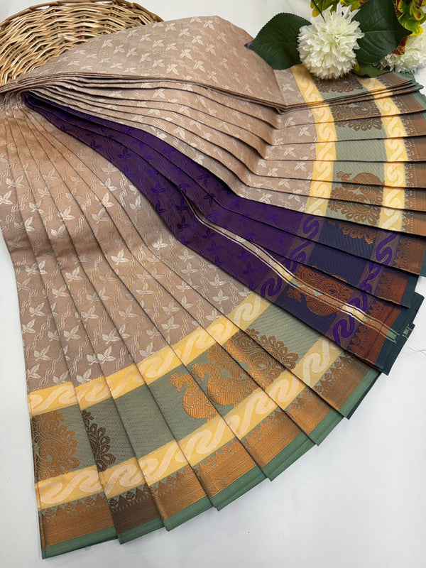 Premium Poontamil Soft Silk Saree with Jacquard Blouse for Festival Wear