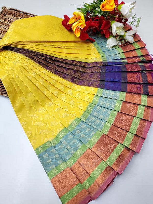 Premium Poontamil Soft Silk Saree with Jacquard Blouse for Festival Wear