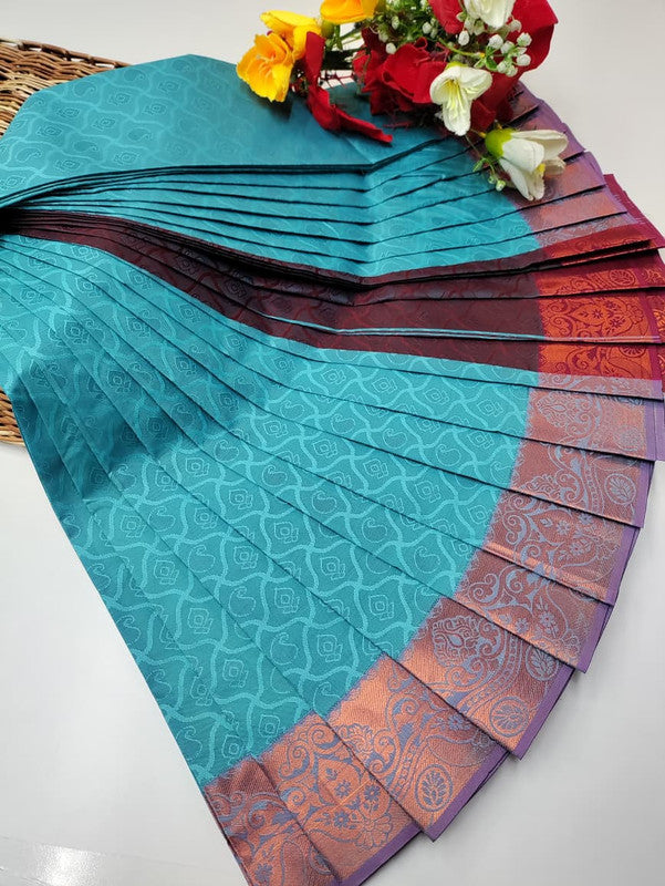 Premium Poontamil Soft Silk Saree with Jacquard Blouse for Festival Wear