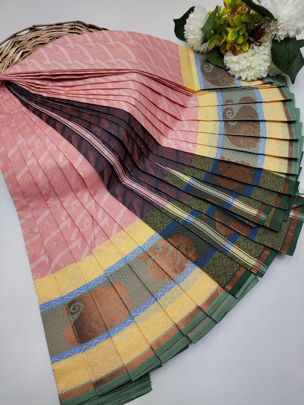 Premium Poontamil Soft Silk Saree with Jacquard Blouse for Festival Wear