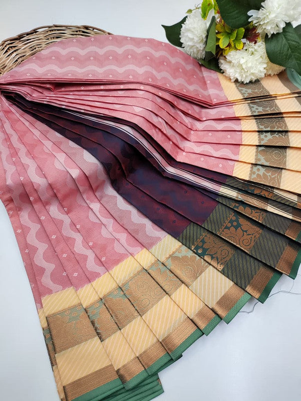 Premium Poontamil Soft Silk Saree with Jacquard Blouse for Festival Wear