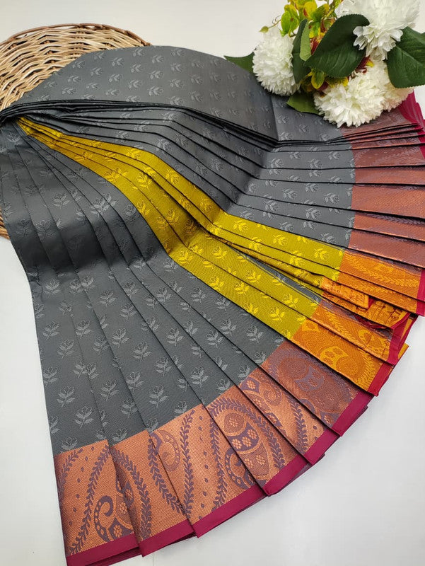 Premium Poontamil Soft Silk Saree with Jacquard Blouse for Festival Wear