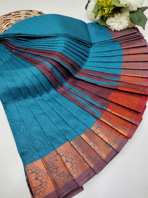 Premium Poontamil Soft Silk Saree with Jacquard Blouse for Festival Wear