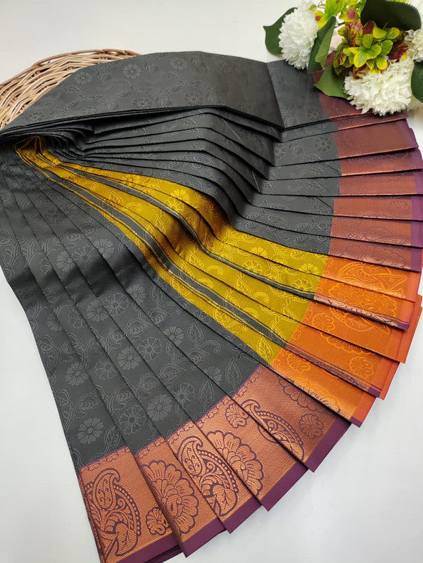 Premium Poontamil Soft Silk Saree with Jacquard Blouse for Festival Wear
