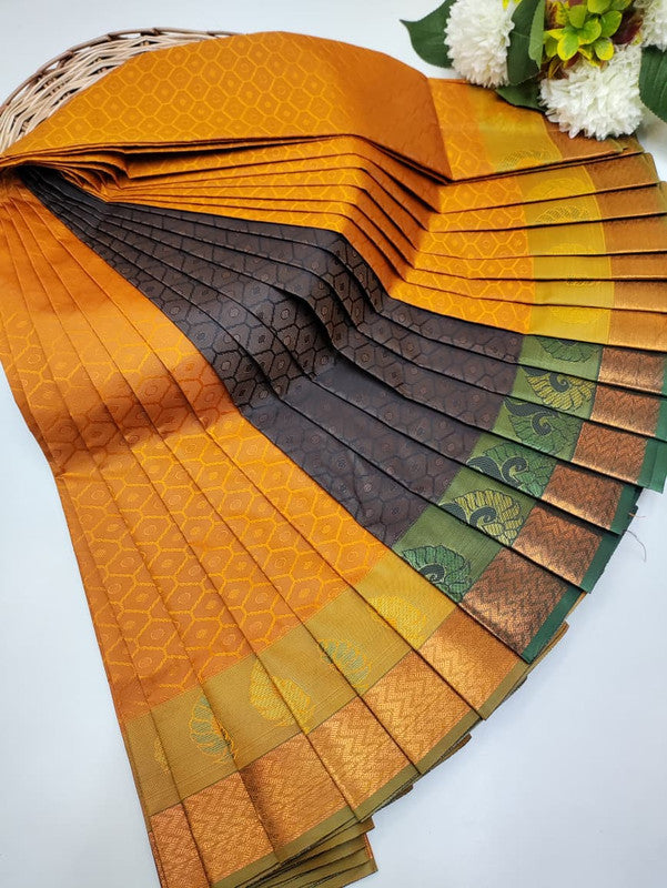 Premium Poontamil Soft Silk Saree with Jacquard Blouse for Festival Wear