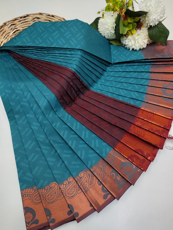 Premium Poontamil Soft Silk Saree with Jacquard Blouse for Festival Wear