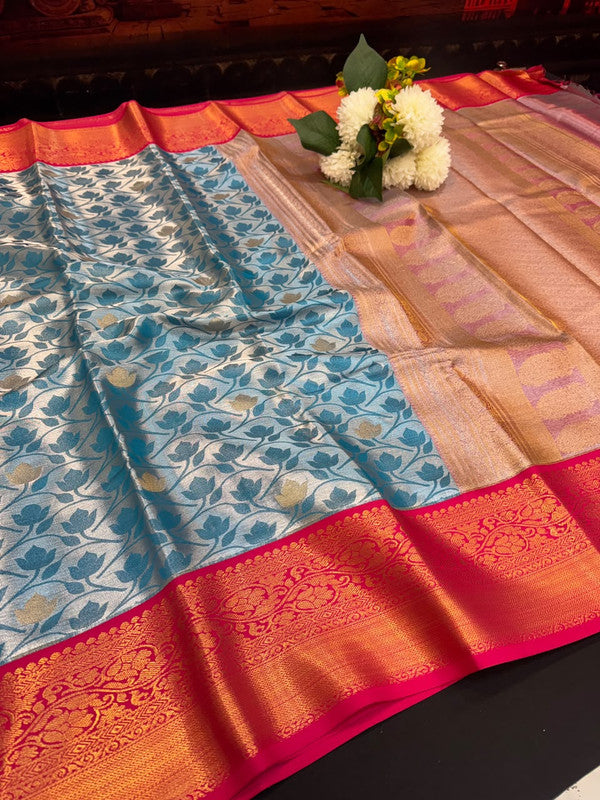 Offer Semi Silk Mild Damage Saree for Party Wear