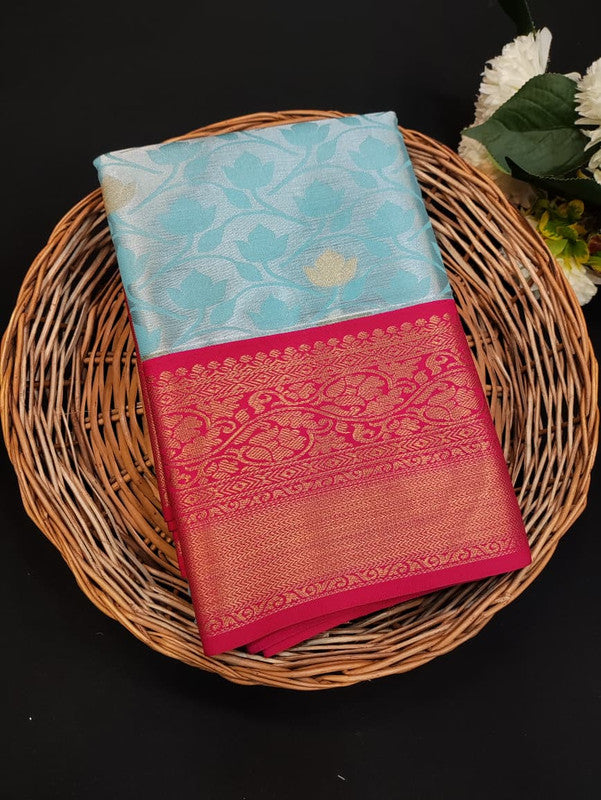 Offer Semi Silk Mild Damage Saree for Party Wear
