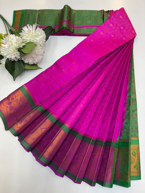 Premium bridal saree in bridal soft silk type fabric with zari work