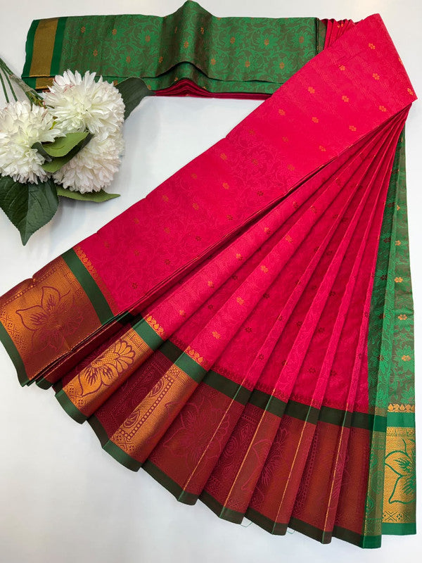 Premium bridal saree in bridal soft silk type fabric with zari work