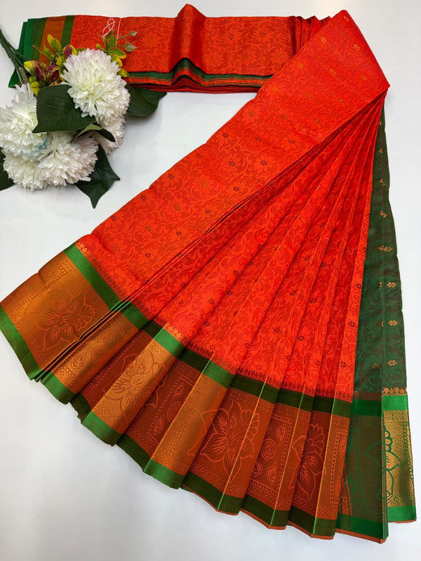 Premium bridal saree in bridal soft silk type fabric with zari work