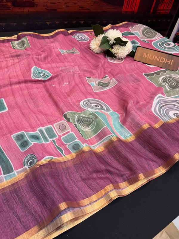 Rupam Digital Fancy Saree in premium fancy fabric for party wear