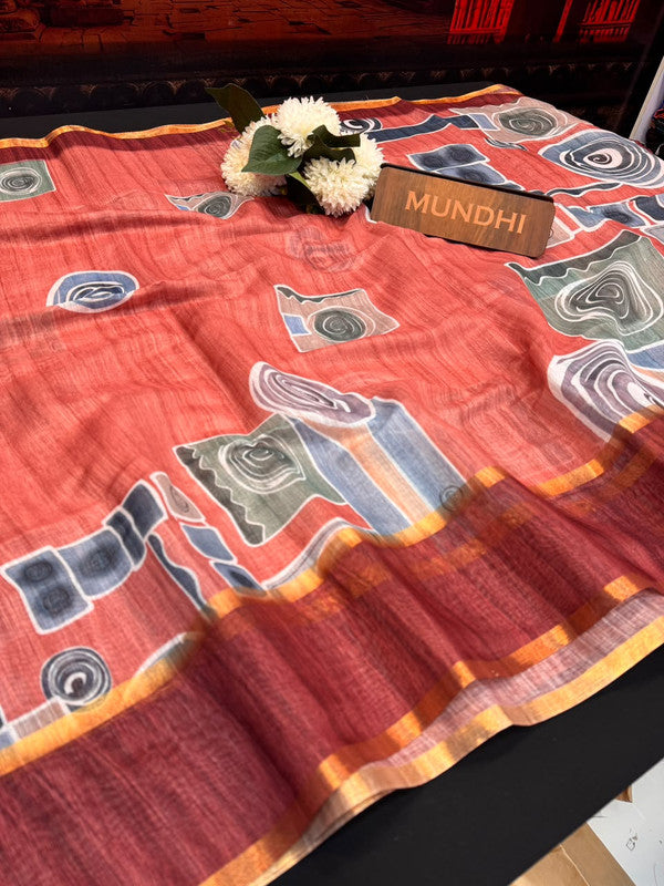 Rupam Digital Fancy Saree in premium fancy fabric for party wear