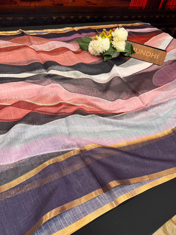 Rupam Digital Fancy Saree in premium fancy fabric for party wear