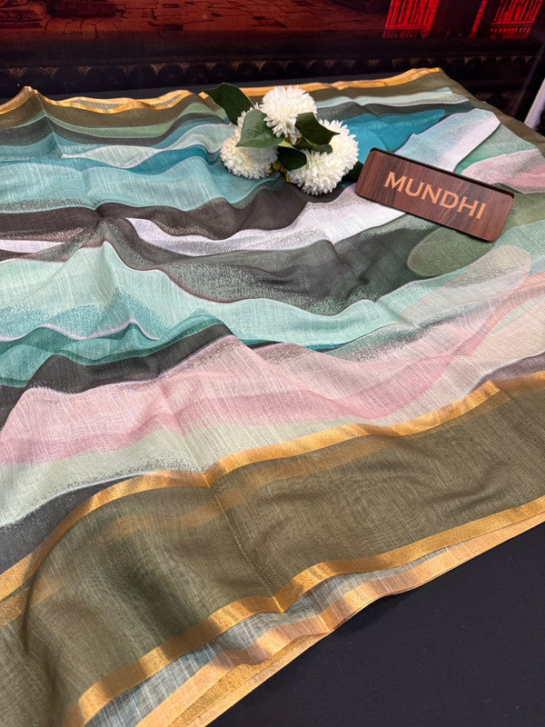 Rupam Digital Fancy Saree in premium fancy fabric for party wear