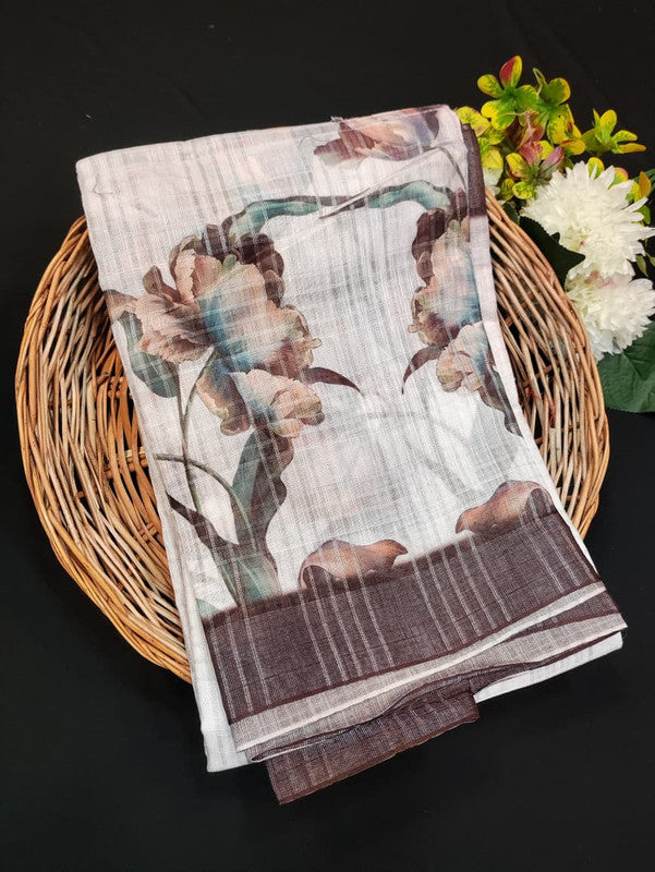 Fancy Saree for Party Wear with Plain Contrast Blouse