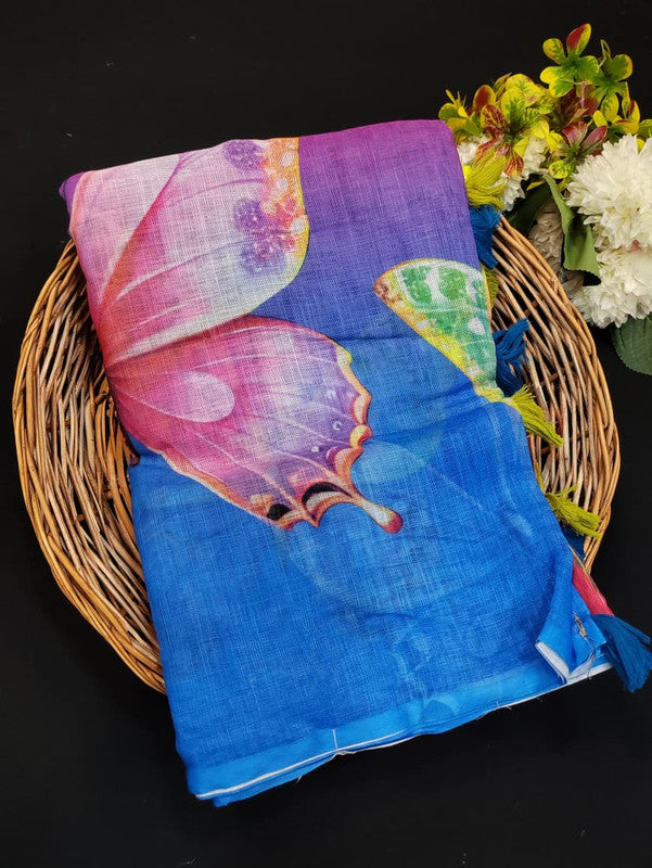 Fancy Saree for Party Wear with Plain Contrast Blouse