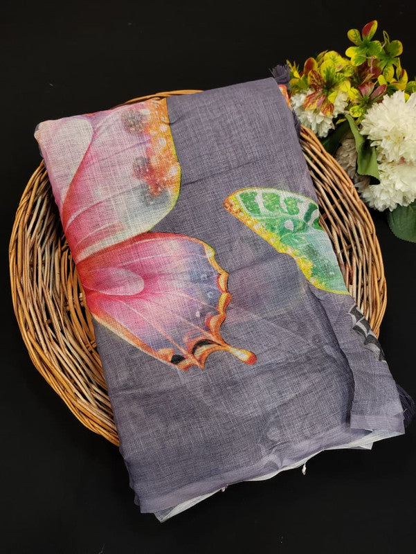 Fancy Saree for Party Wear with Plain Contrast Blouse