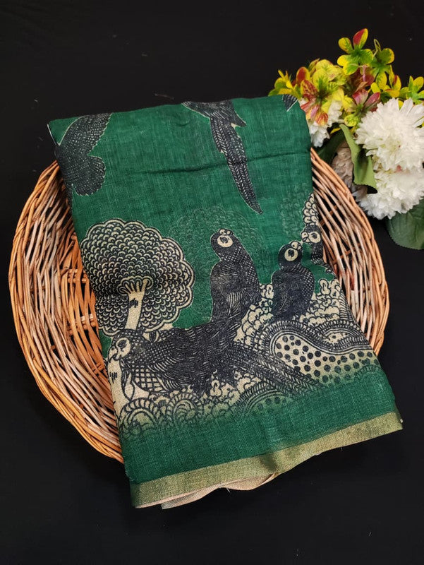 Fancy Saree for Party Wear with Plain Contrast Blouse