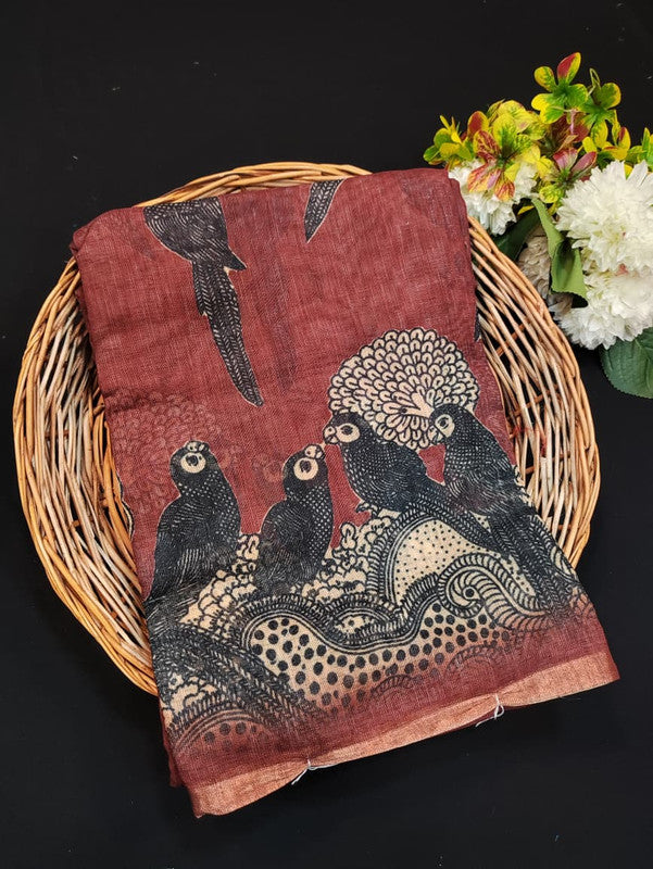 Fancy Saree for Party Wear with Plain Contrast Blouse