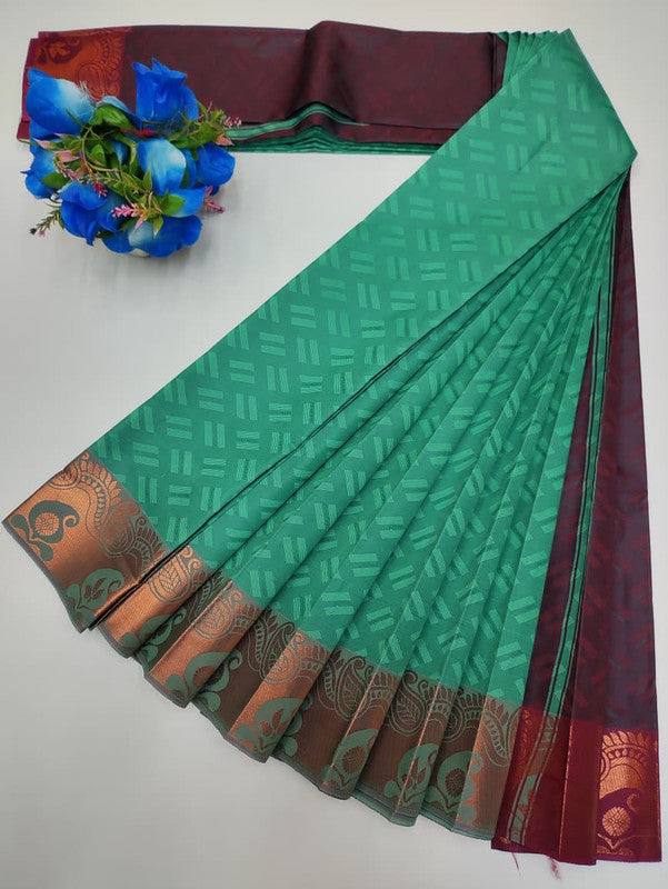 Premium Poontamil Soft Silk Saree with Jacquard Blouse for Festival Wear