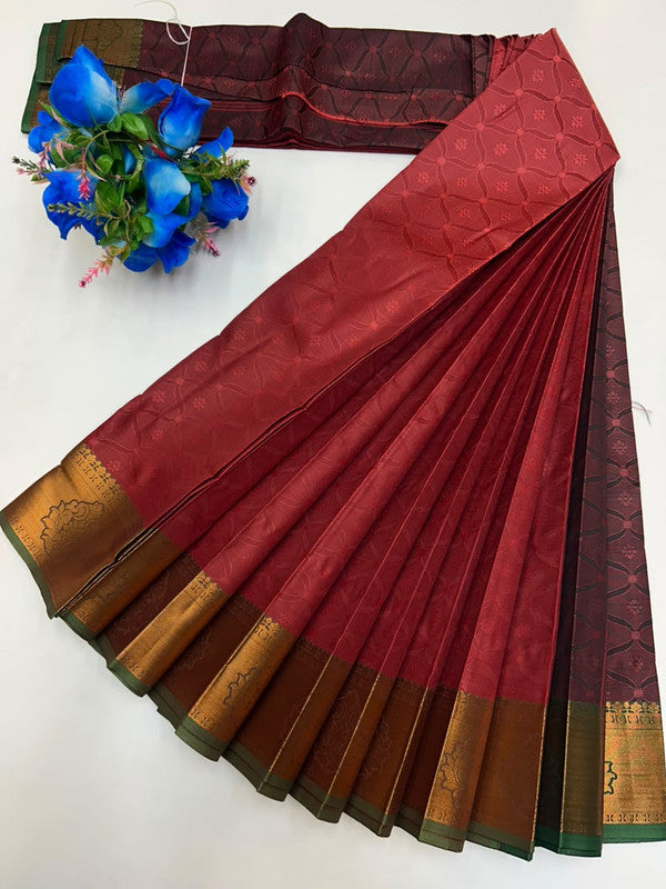 Premium Poontamil Soft Silk Saree with Jacquard Blouse for Festival Wear