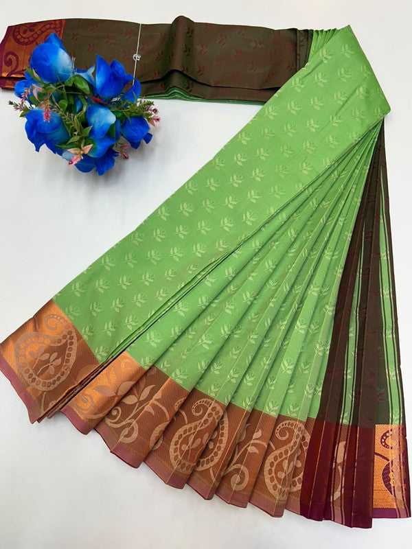 Premium Poontamil Soft Silk Saree with Jacquard Blouse for Festival Wear