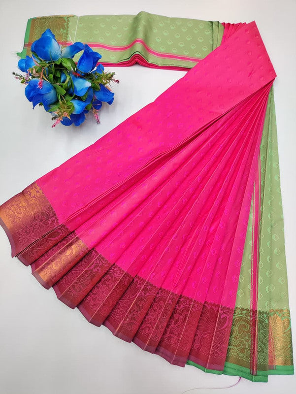 Premium Poontamil Soft Silk Saree with |Jacquard Blouse| PPC186