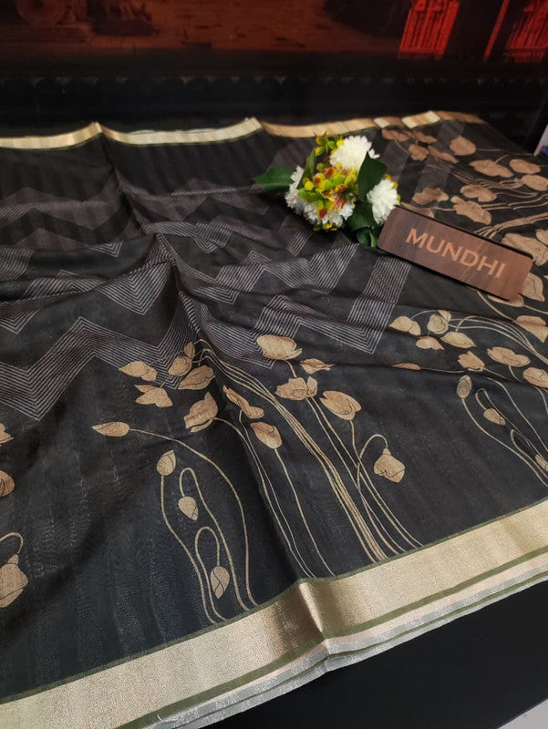 Siddhanth Fancy Saree with zari work and printed design for women