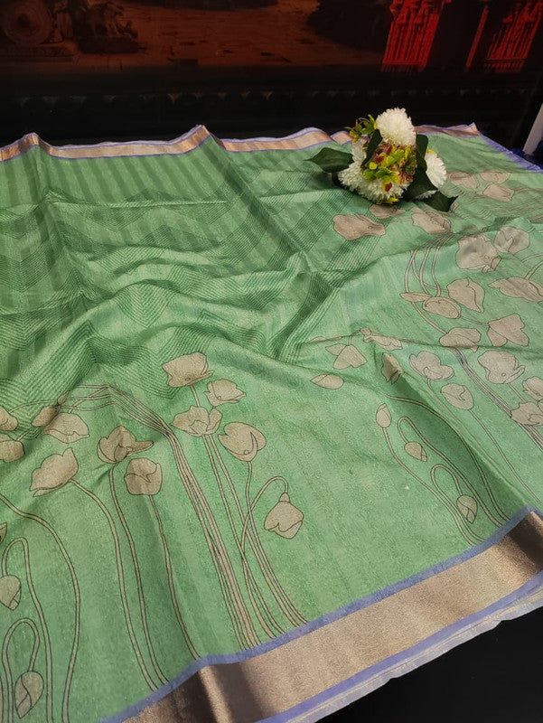 Siddhanth Fancy Saree with zari work and printed design for women