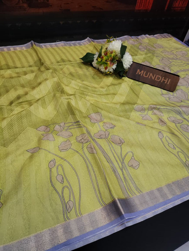 Siddhanth Fancy Saree with zari work and printed design for women