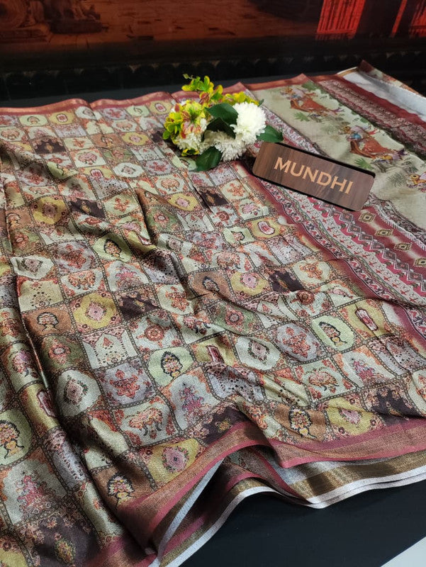 Indian Canvas Saree in Fancy Type fabric for wedding wear