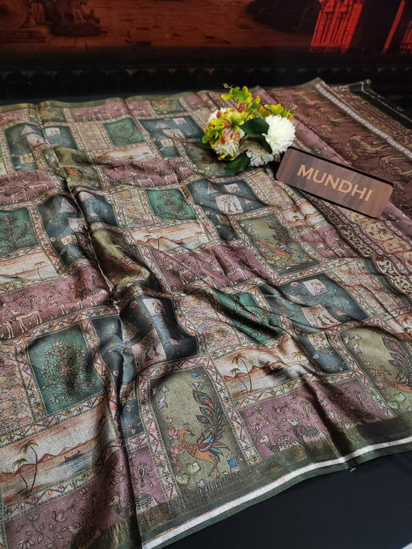 Indian Canvas Saree in Fancy Type fabric for wedding wear