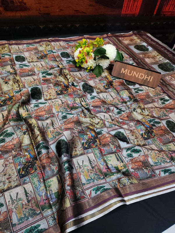 Indian Canvas Saree in Fancy Type fabric for wedding wear