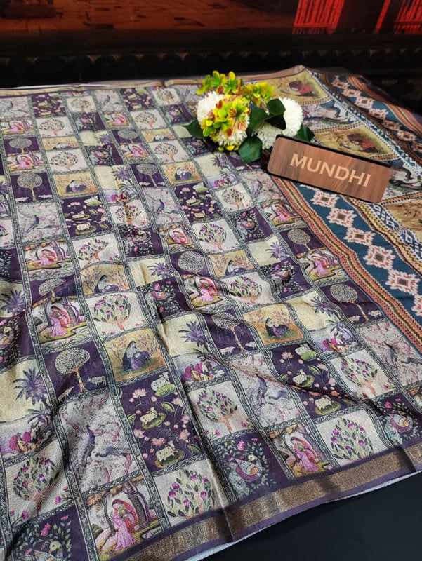 Indian Canvas Saree in Fancy Type fabric for wedding wear