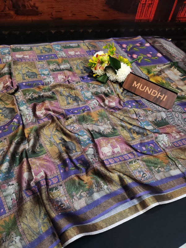 Indian Canvas Saree in Fancy Type fabric for wedding wear