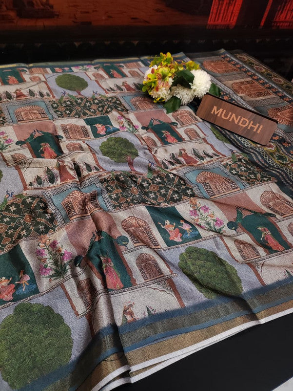 Indian Canvas Saree in Fancy Type fabric for wedding wear